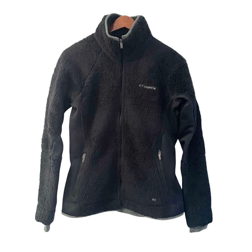 Columbia Black Full Zip Sweater Jacket Women's Size Medium Casual Outdoor